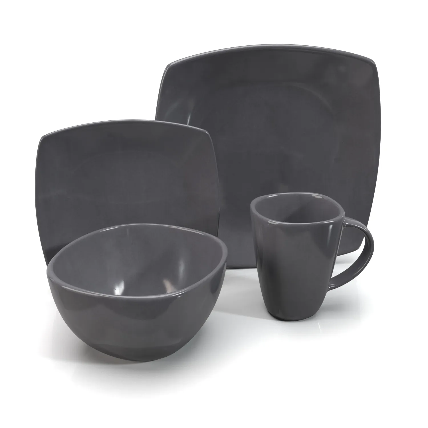 Gibson Soho Lounge Square Reactive Glaze Dinnerware Set PBR 3D Model_04